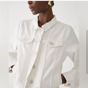 5  ⭐️ J.Crew New Classic denim jacket in white